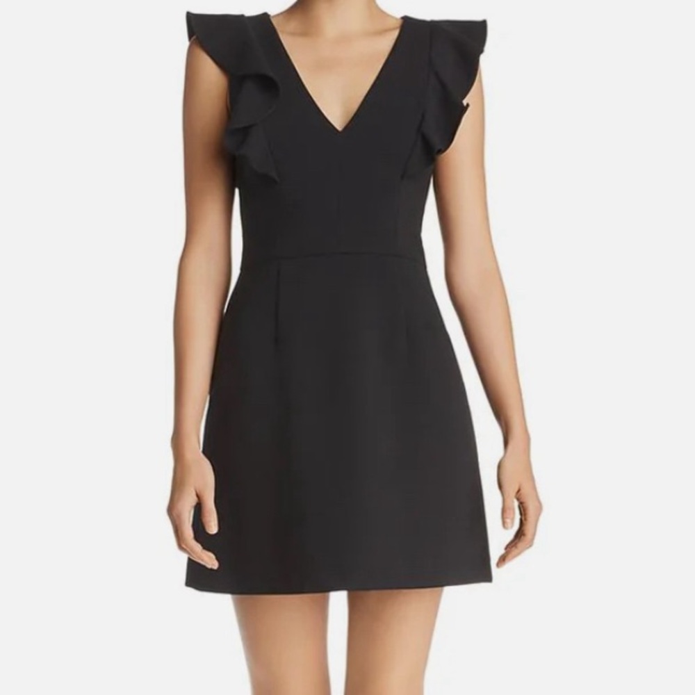NWT French Connection Whisper Ruffle V-Neck Dress, Size 2